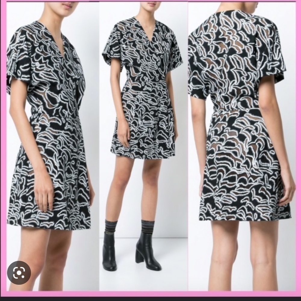 DVF DIANE VON FURSTENBERG V-neck Flare Mini Dress